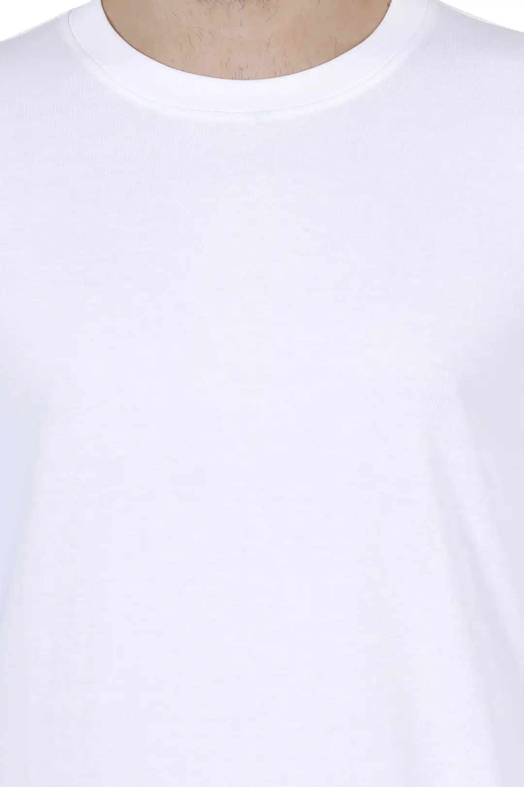 Men Combed Cotton Full Sleeve White T-shirt - Image 6