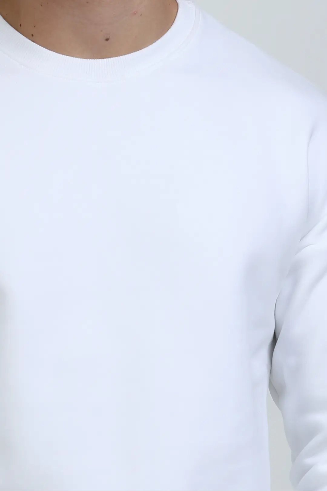 White Cotton Blend Heavy Oversized Sweatshirt - Image 2