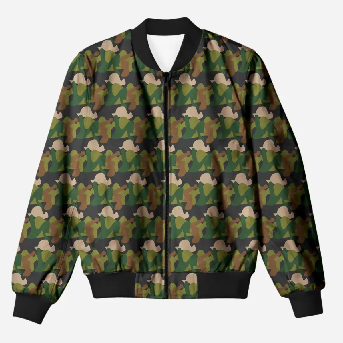 Camo Military Style Bomber Jacket