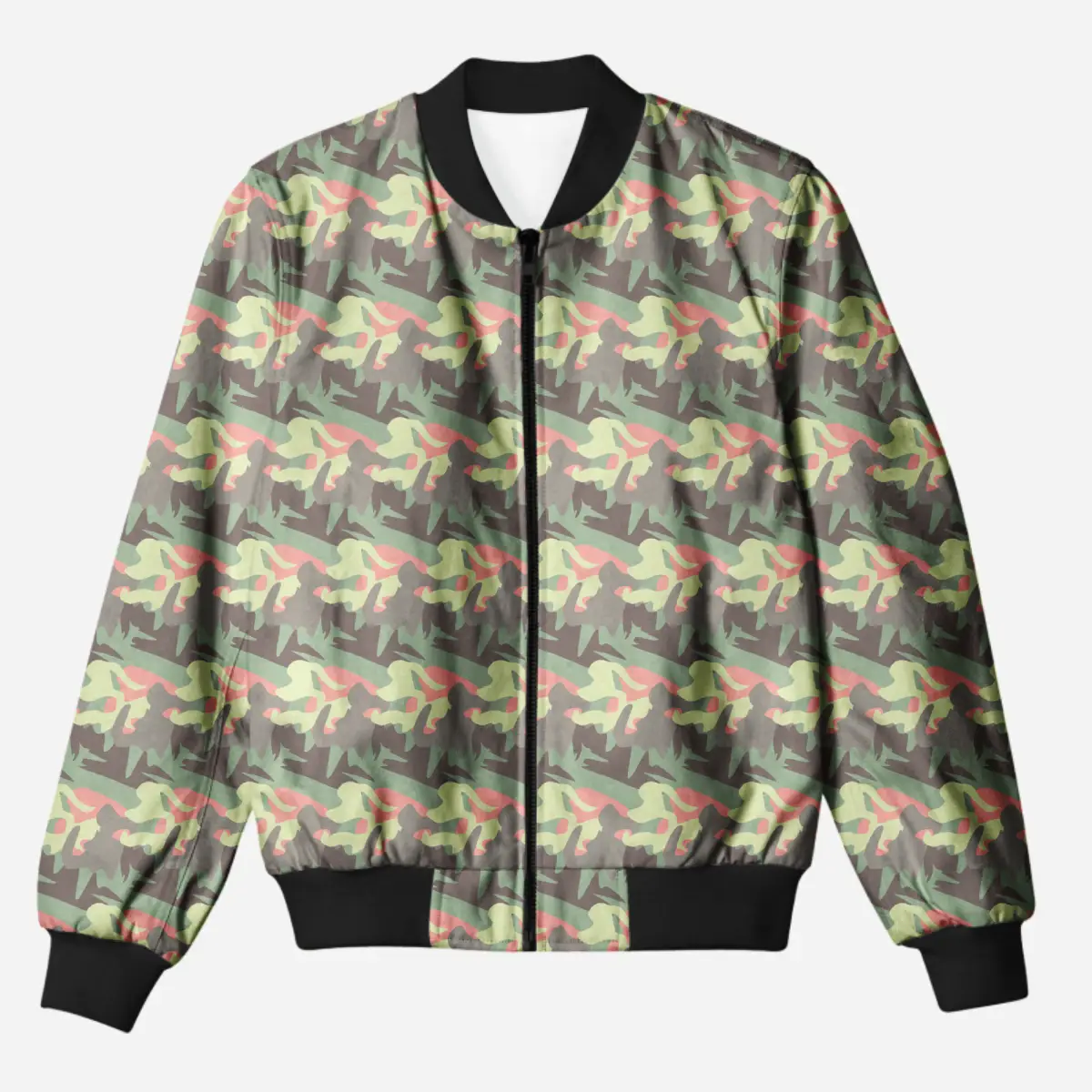 Camouflage Design Fleece Bomber Jacket