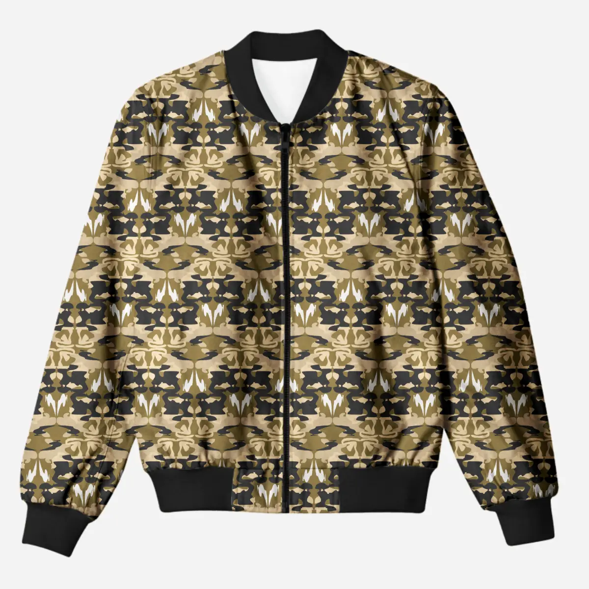 Camo Design Printed Bomber Jacket