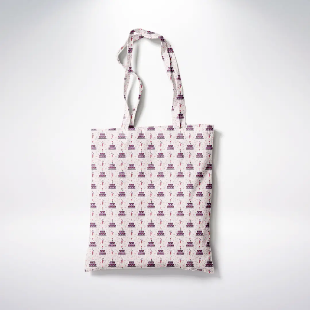 Cakes Printed Canvas Fabric Tote Bag