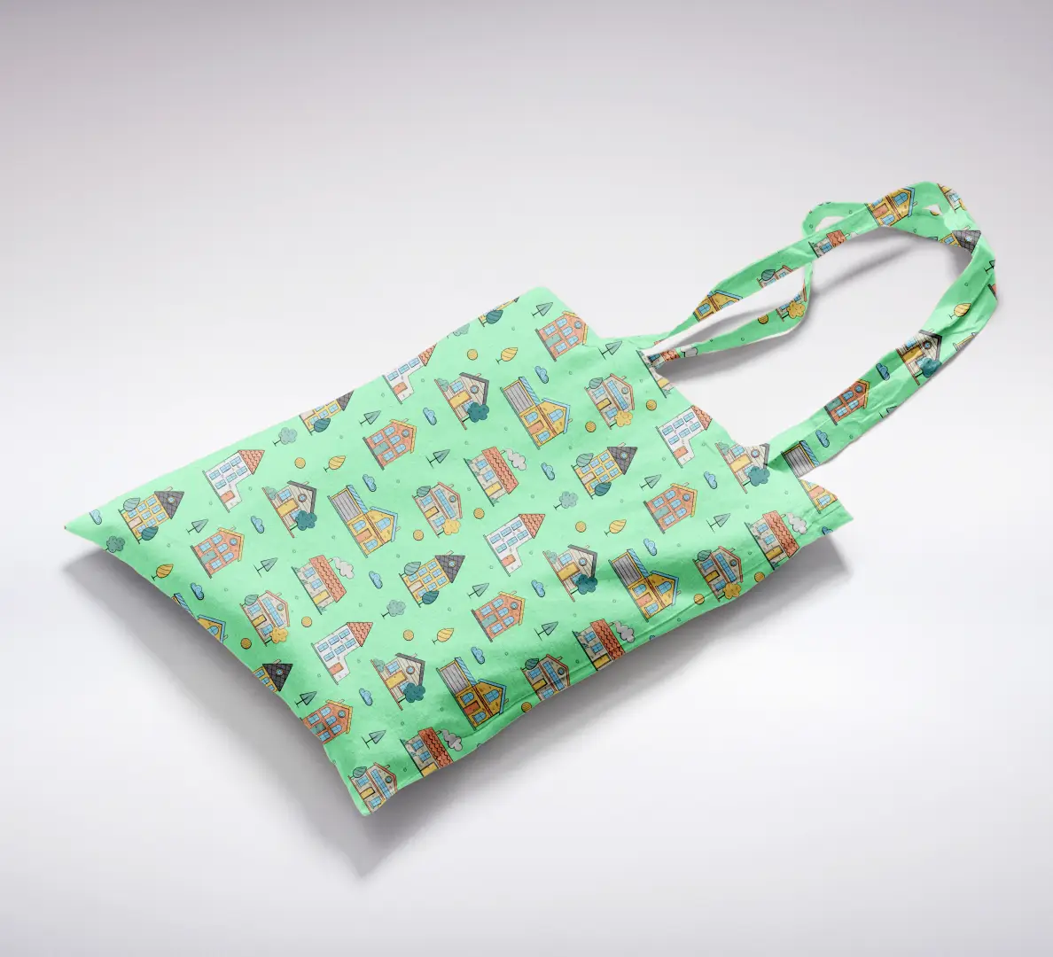 Sweet Homes Graphics Printed Mint Canvas Fabric Tote Bag - Image 2