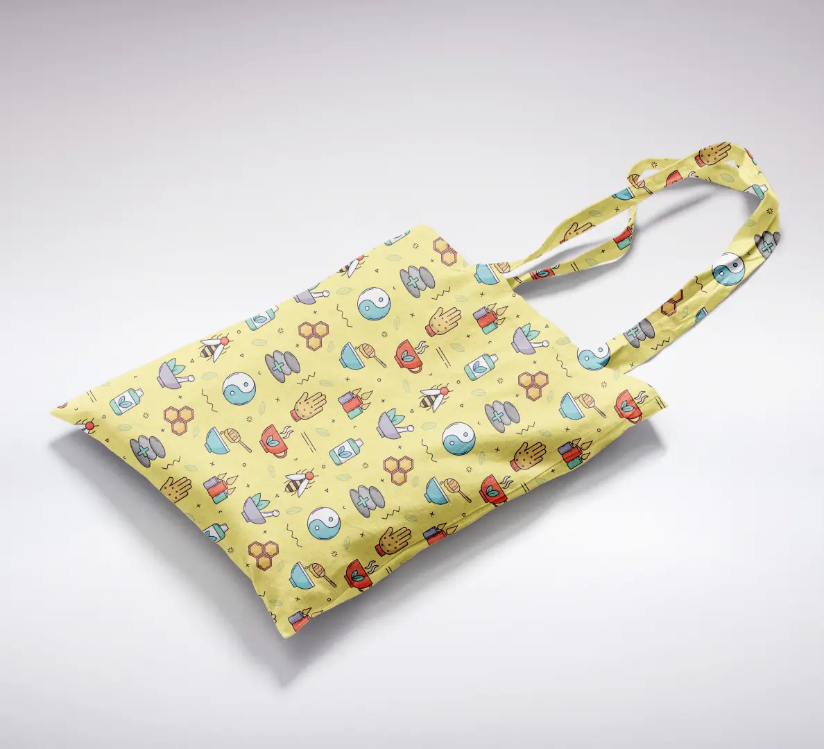 Nature Cures Yellow Color Canvas Fabric Tote Bag - Image 2