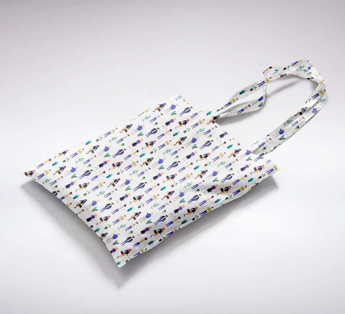 Office Rush Printed Canvas Fabric Tote Bag - Image 2