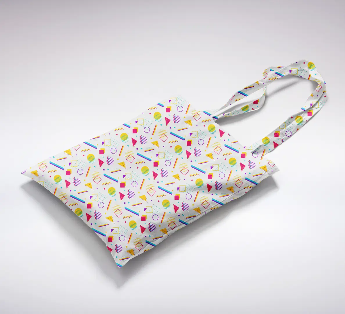 Retro Style Minimalist Printed White Canvas Fabric Tote Bag - Image 2