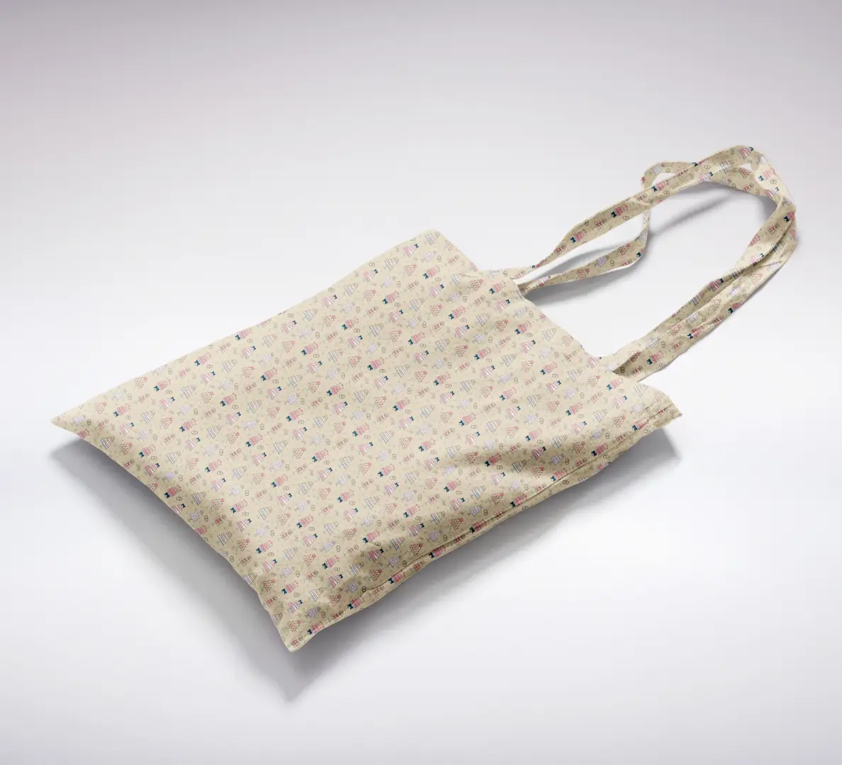 Cake Goodies Graphic Printed Canvas Fabric Tote Bag - Image 2