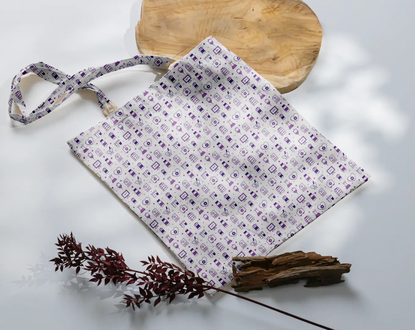 Medicines Purple Canvas Fabric Tote Bag