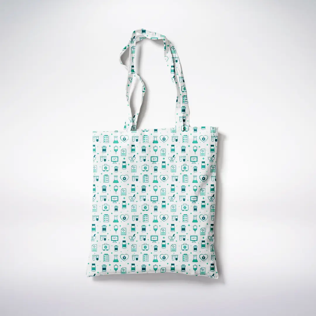 Medicines Green Canvas Fabric Tote Bag - Image 3