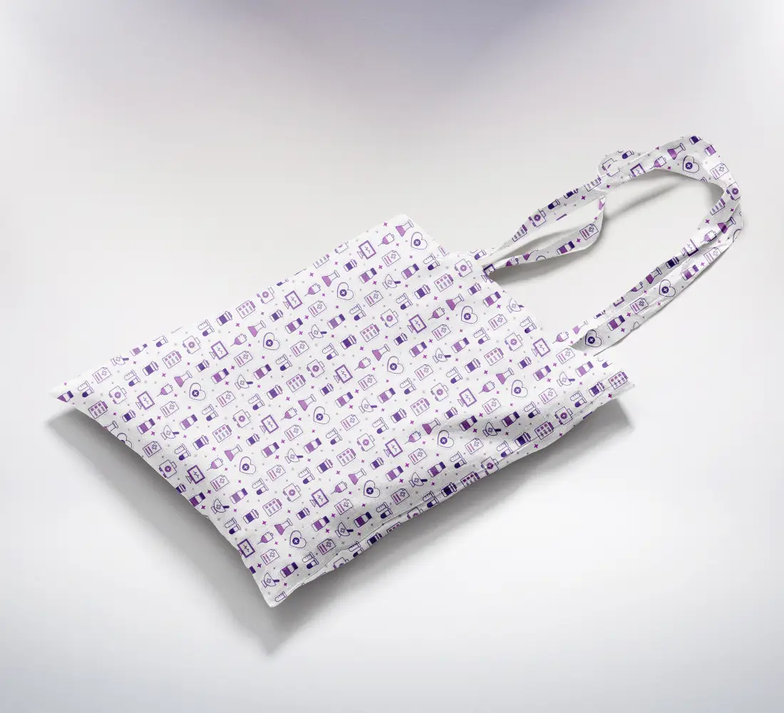 Medicines Purple Canvas Fabric Tote Bag - Image 2