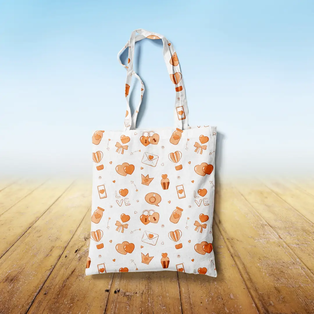 Lovely Printed Canvas Fabric Tote Bag