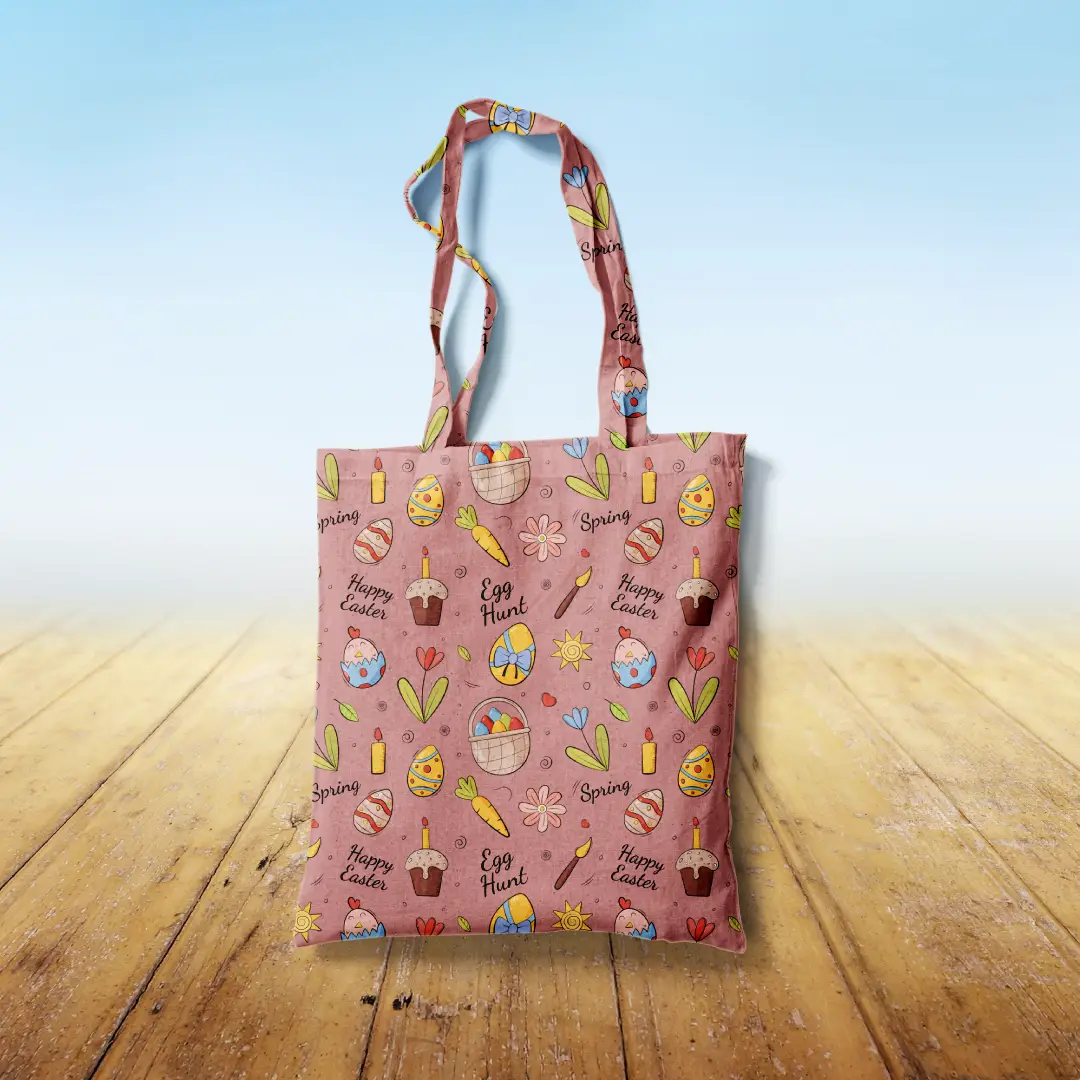 Egg Hunt Canvas Fabric Tote Bag