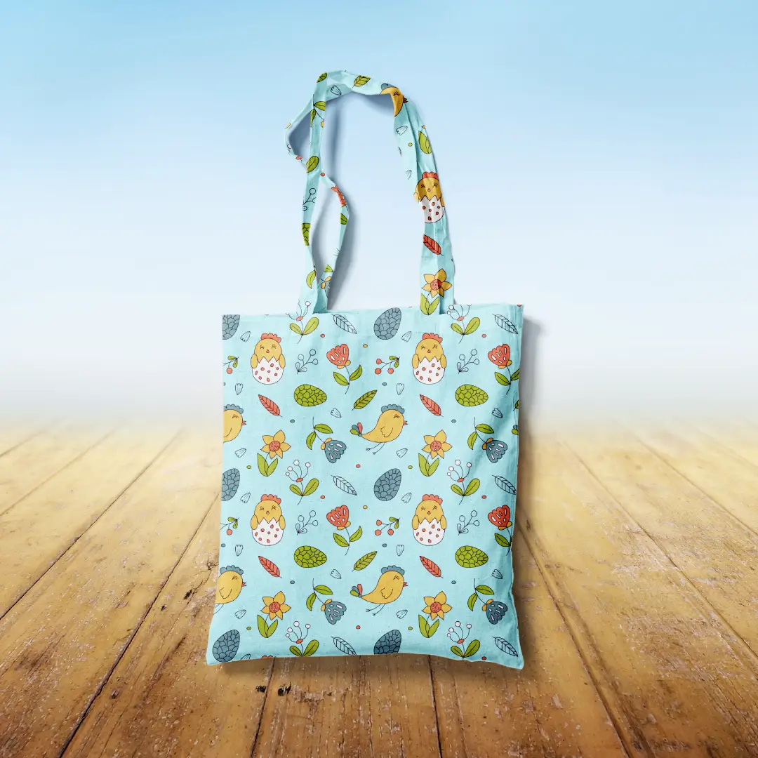 Beautiful Nature Mint Color Canvas Fabric Tote Bag