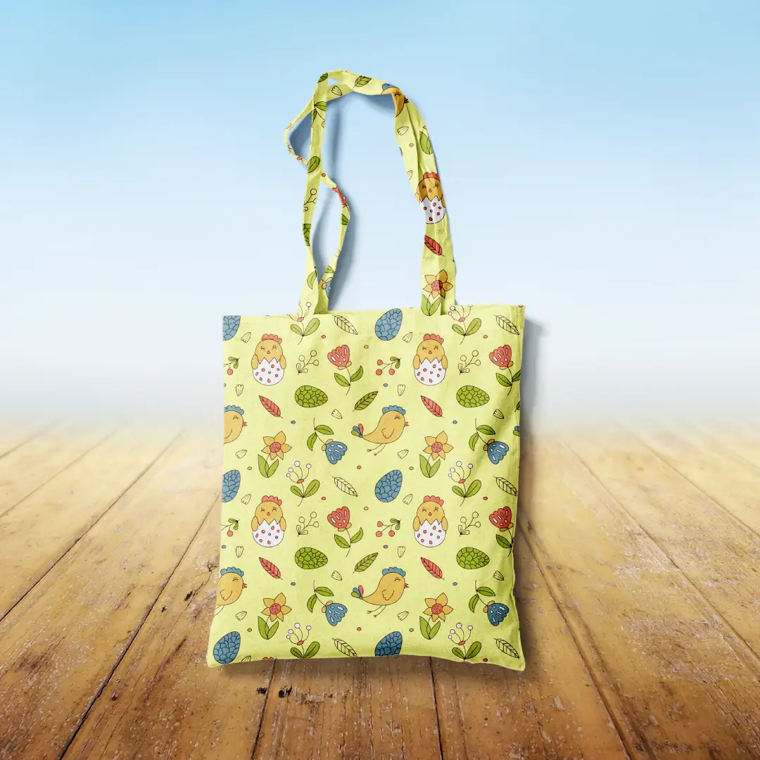 Beautiful Nature Yellow Color Canvas Fabric Tote Bag