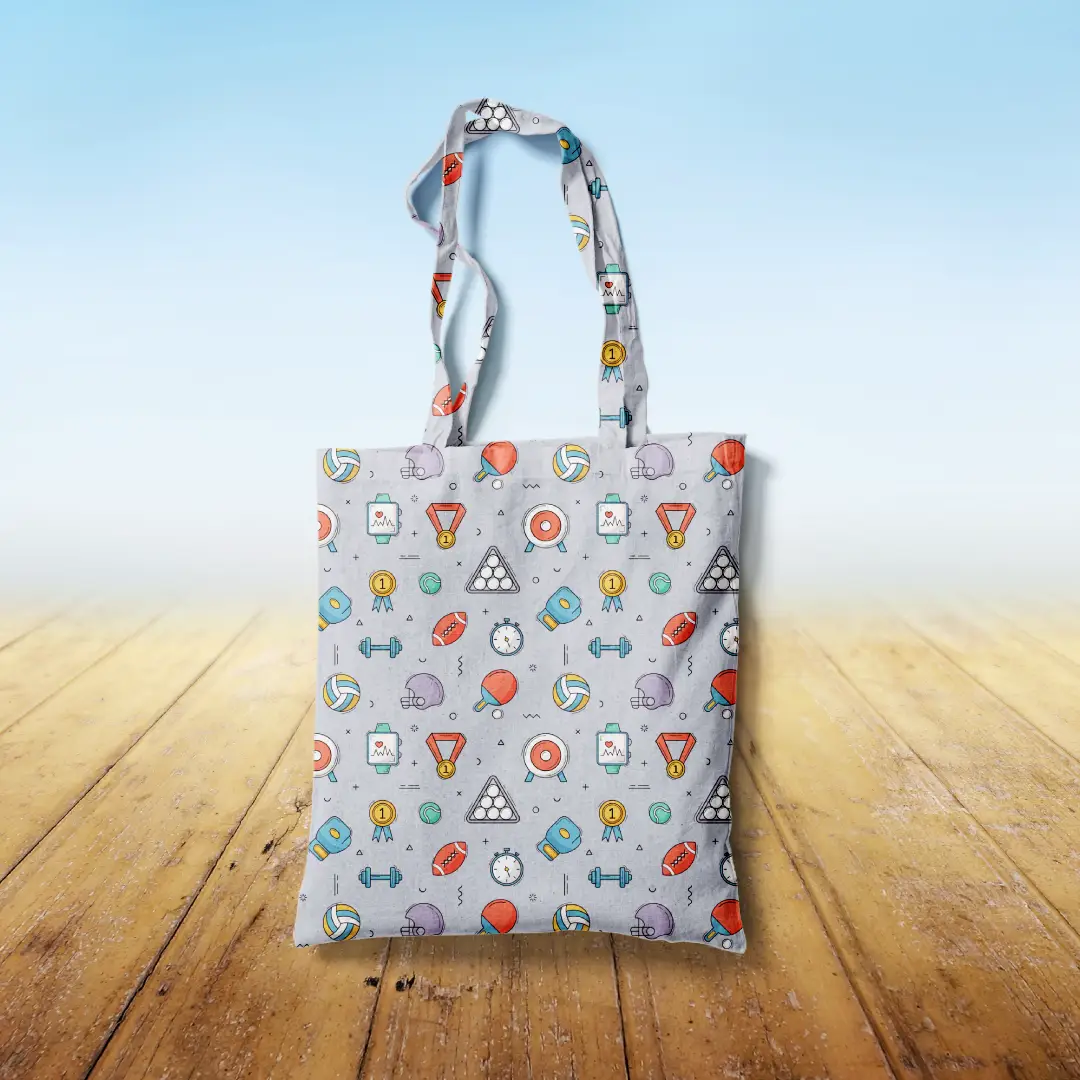 Sports Games Grey Canvas Fabric Tote Bag