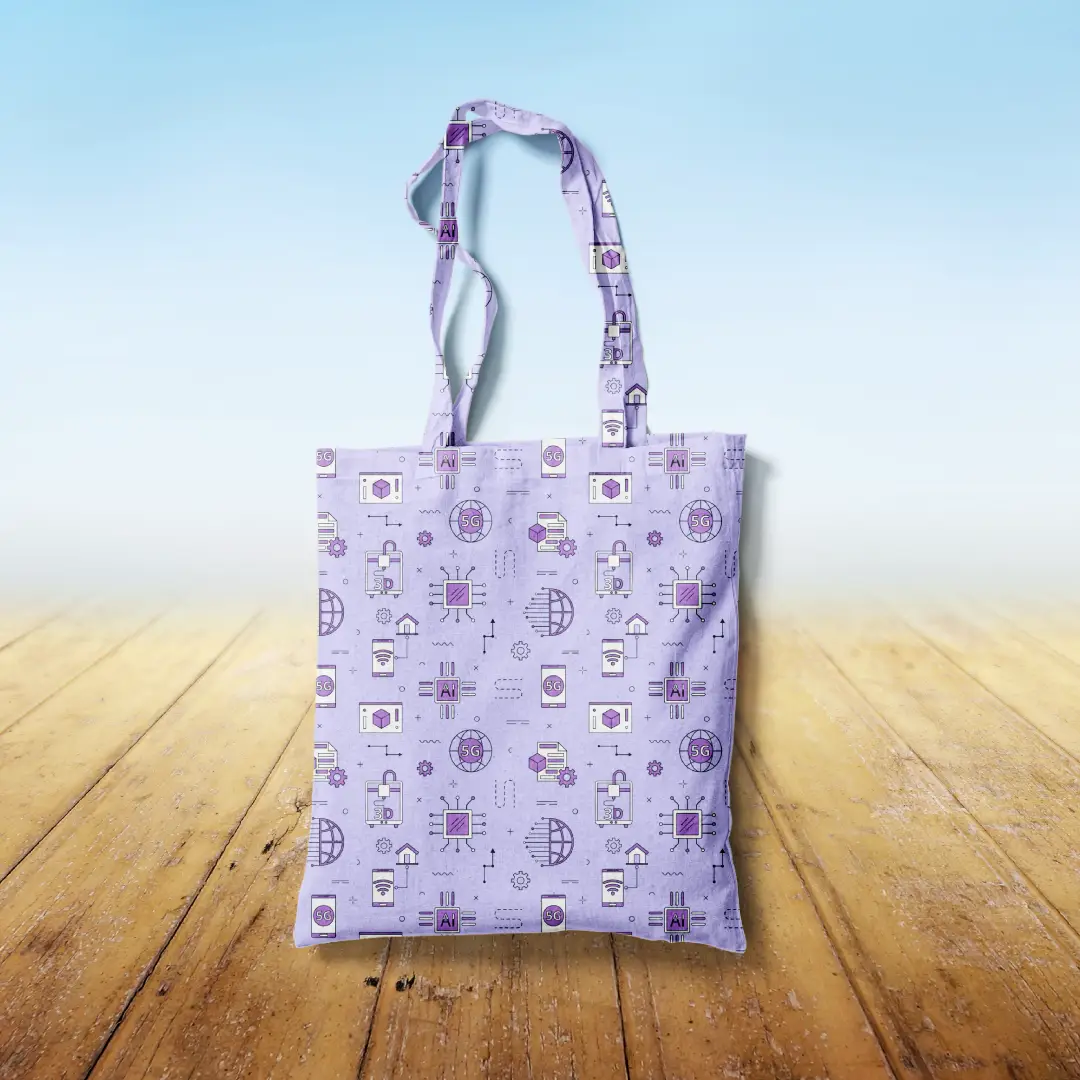 Electrified World Lavender Canvas Fabric Tote Bag