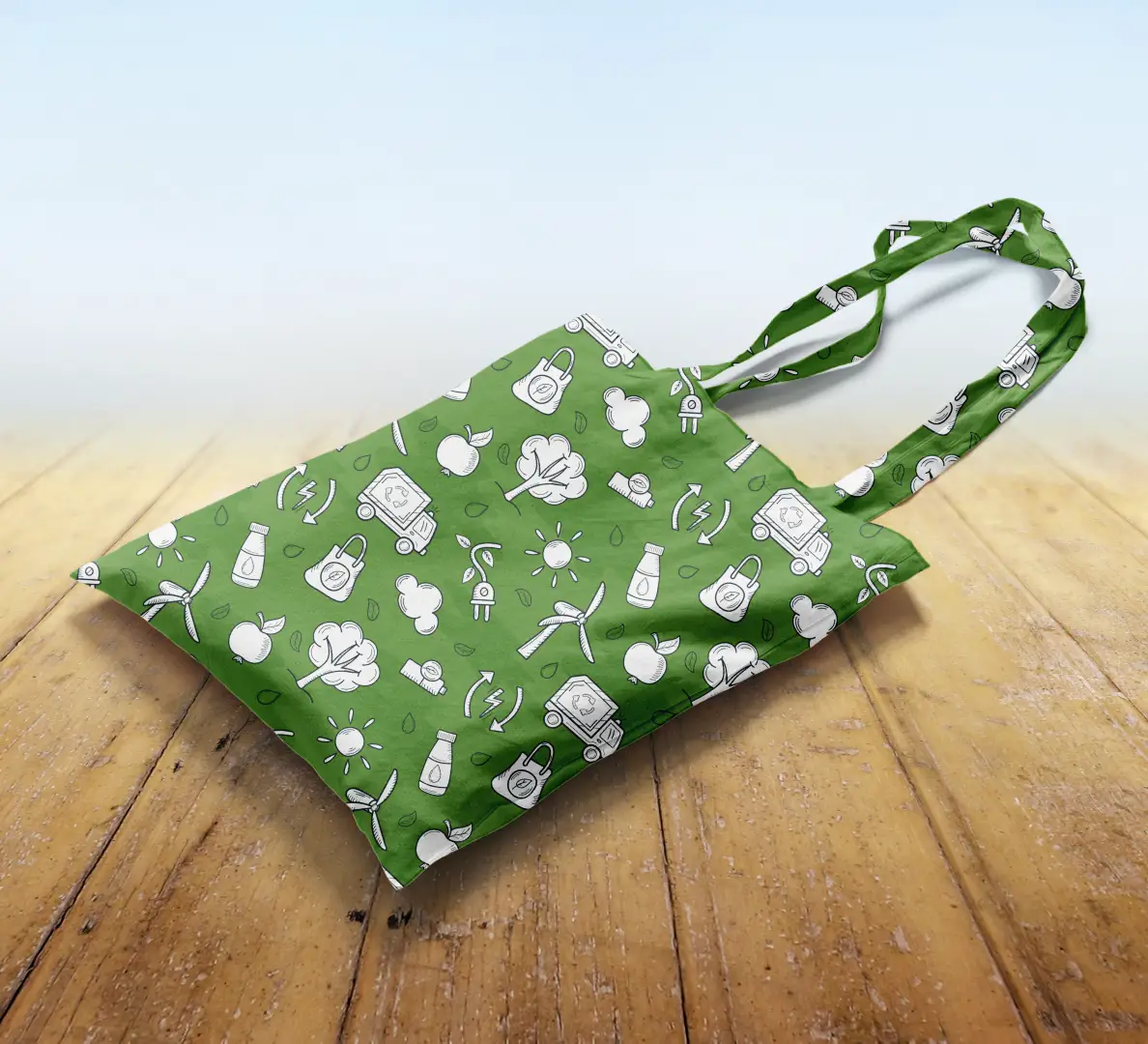 Green Enery Canvas Fabric Tote Bag - Image 2