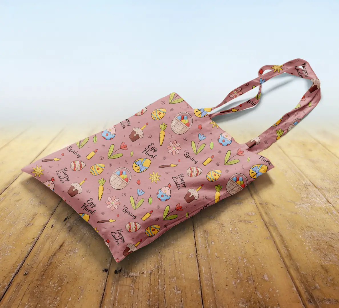 Egg Hunt Canvas Fabric Tote Bag - Image 2