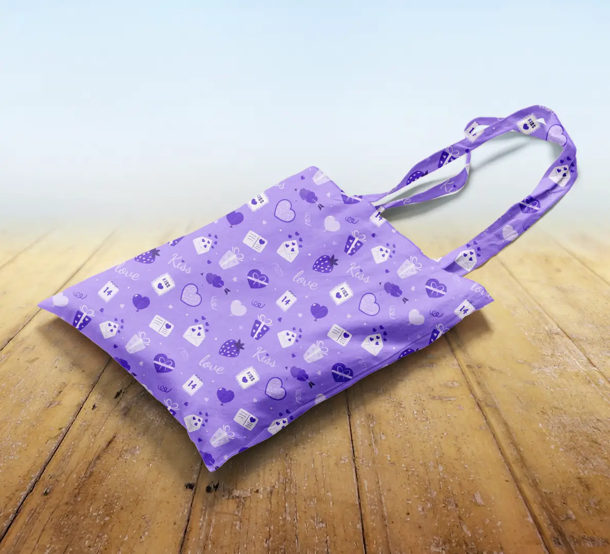 Love Gifts Purple Canvas Fabric Tote Bag - Image 2