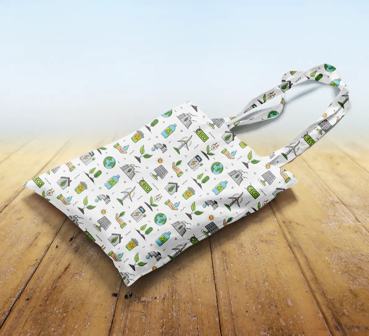 Eco Sustanablity Canvas Fabric Tote Bag - Image 2