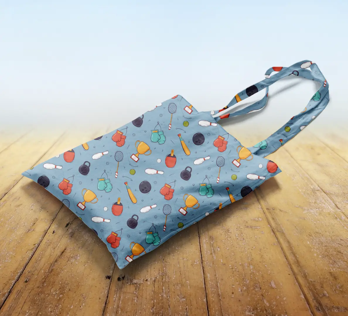 Sports Champ Grey Canvas Fabric Tote Bag - Image 2