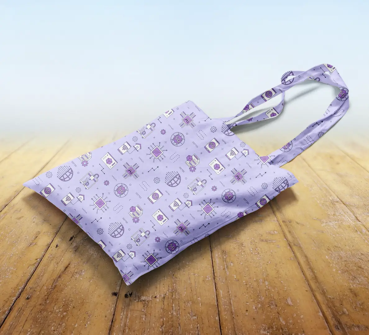 Electrified World Lavender Canvas Fabric Tote Bag - Image 2