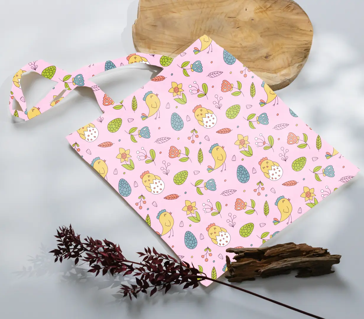 Beautiful Nature Pink ColorCanvas Fabric Tote Bag - Image 3