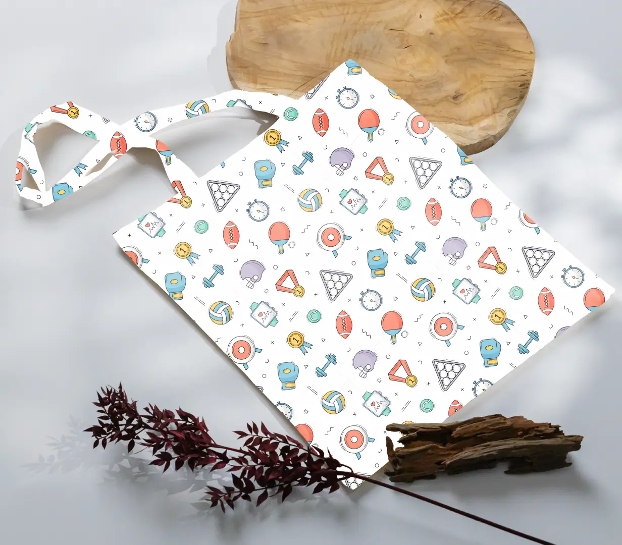 Sports Games White Canvas Fabric Tote Bag - Image 3