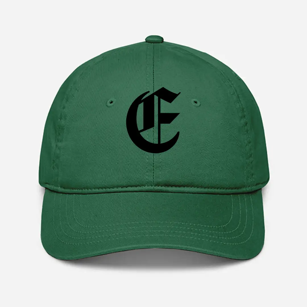 Alphabet E Embroidered Green Baseball Cap