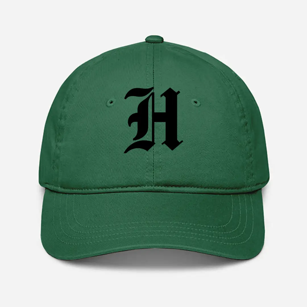 Alphabet H Embroidered Green Baseball Cap