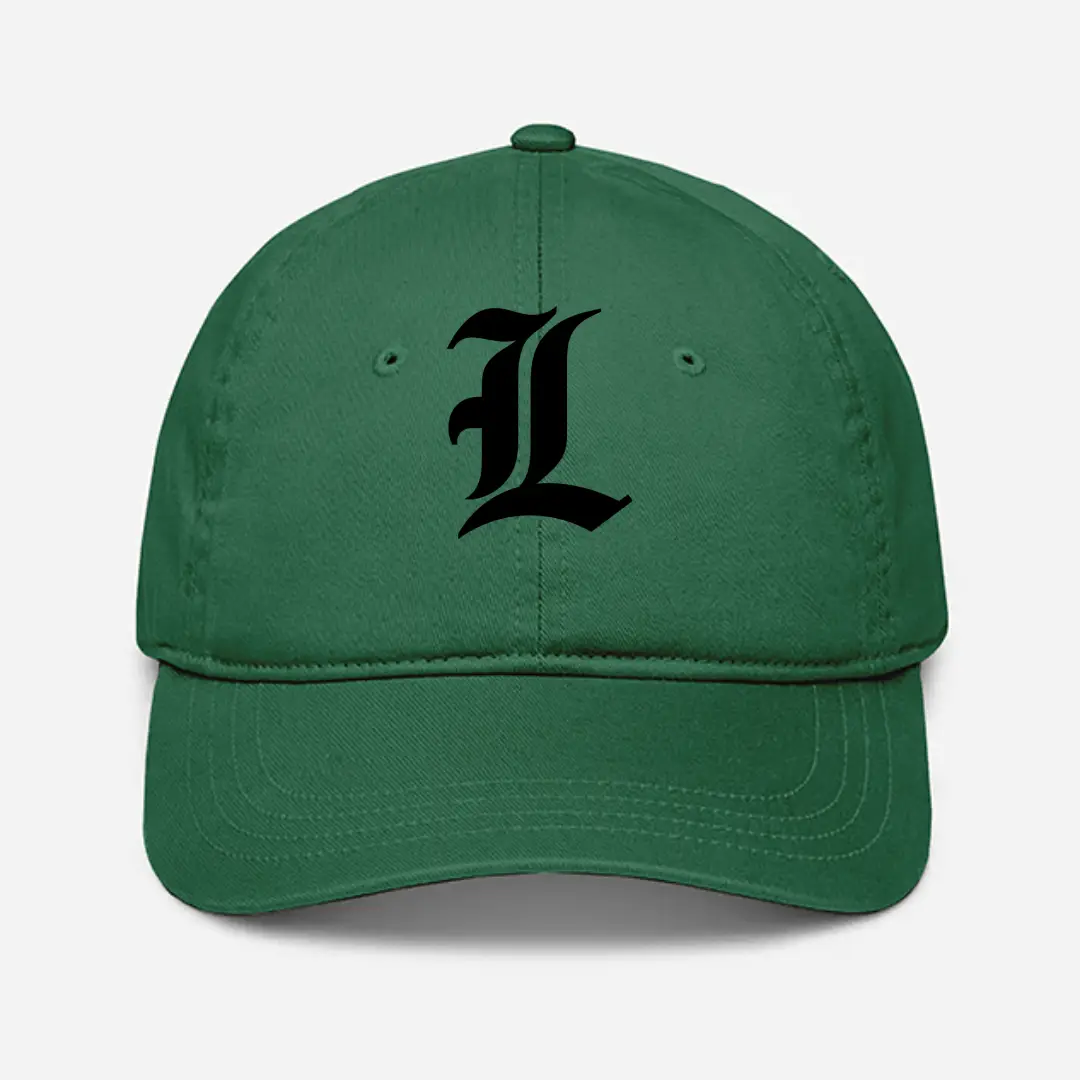 Alphabet L Embroidered Green Baseball Cap
