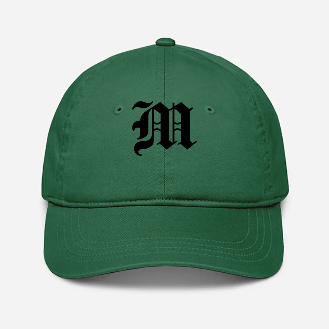 Alphabet M Embroidered Green Baseball Cap
