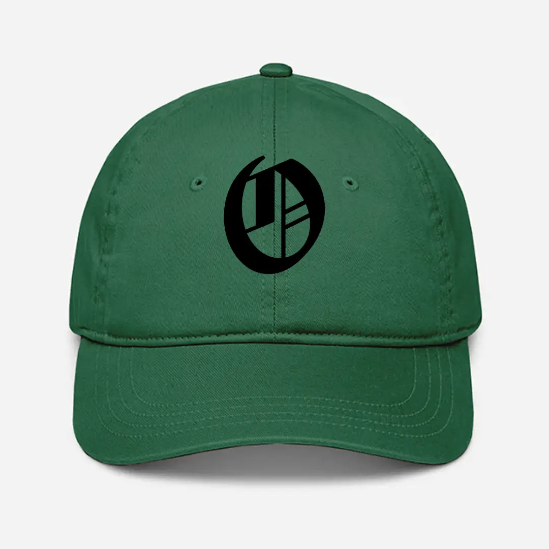 Alphabet O Embroidered Green Baseball Cap