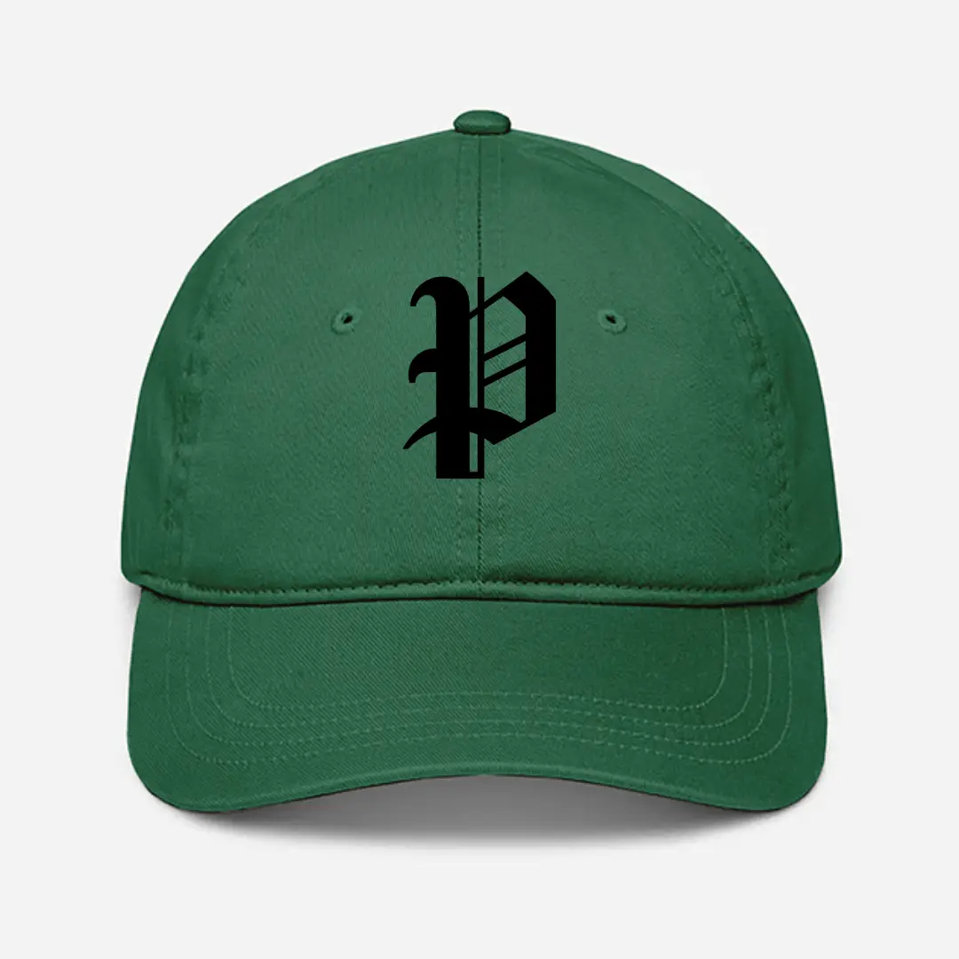 Alphabet P Embroidered Green Baseball Cap