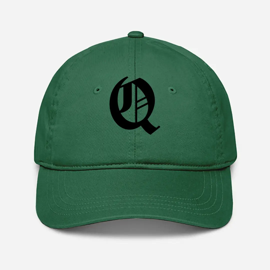 Alphabet Q Embroidered Green Baseball Cap
