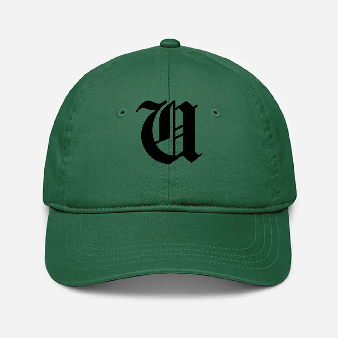 Alphabet U Embroidered Green Baseball Cap