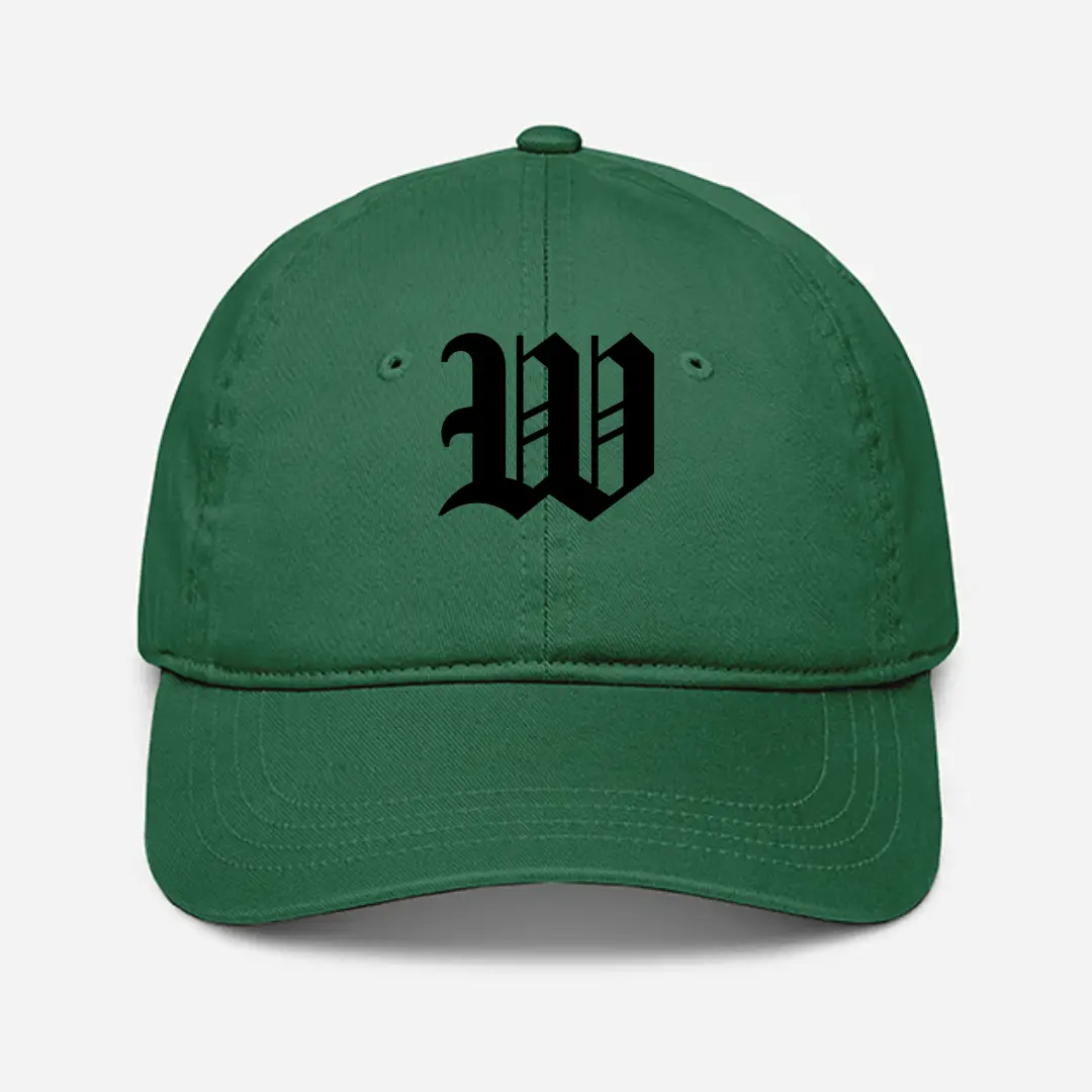 Alphabet W Embroidered Green Baseball Cap