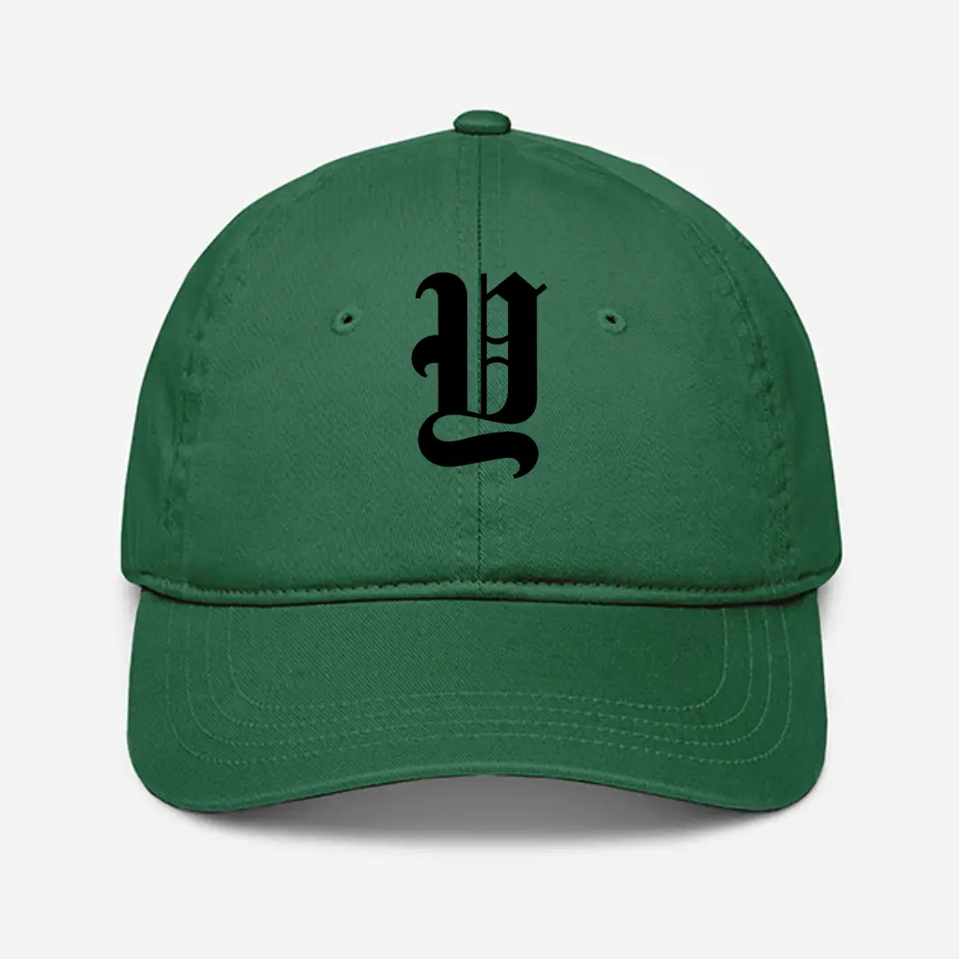 Alphabet Y Embroidered Green Baseball Cap