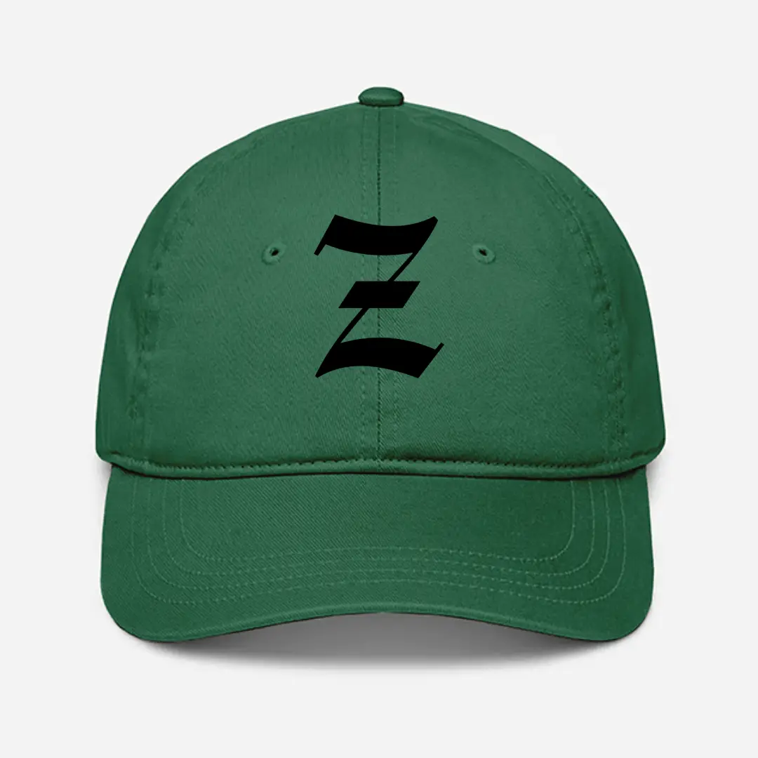 Alphabet Z Embroidered Green Baseball Cap