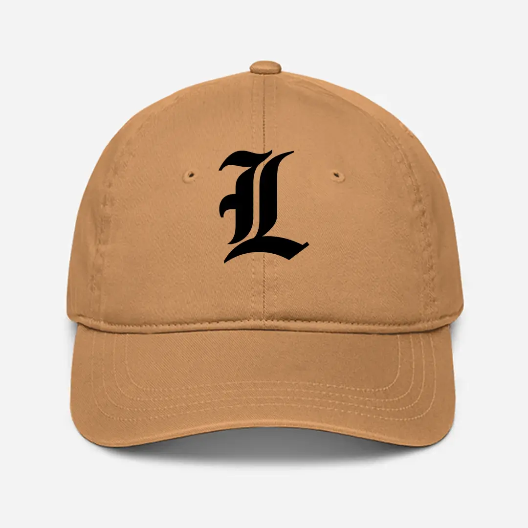 Alphabet L Embroidered Khaki Baseball Cap
