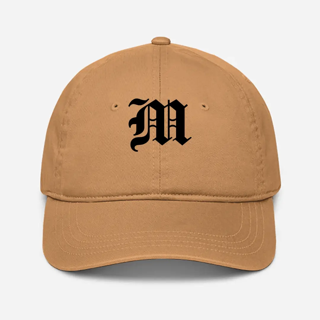 Alphabet M Embroidered Khaki Baseball Cap