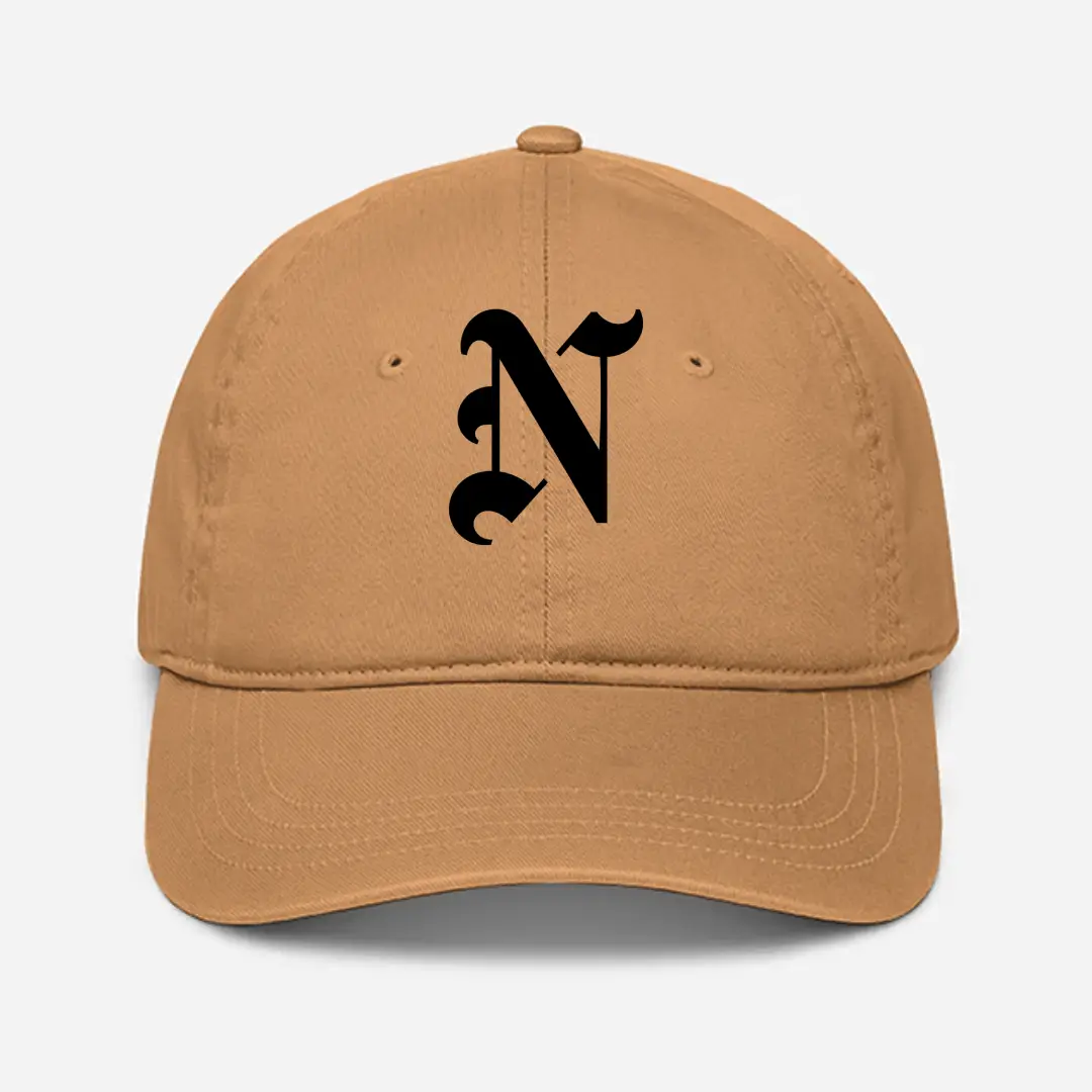 Alphabet N Embroidered Khaki Baseball Cap