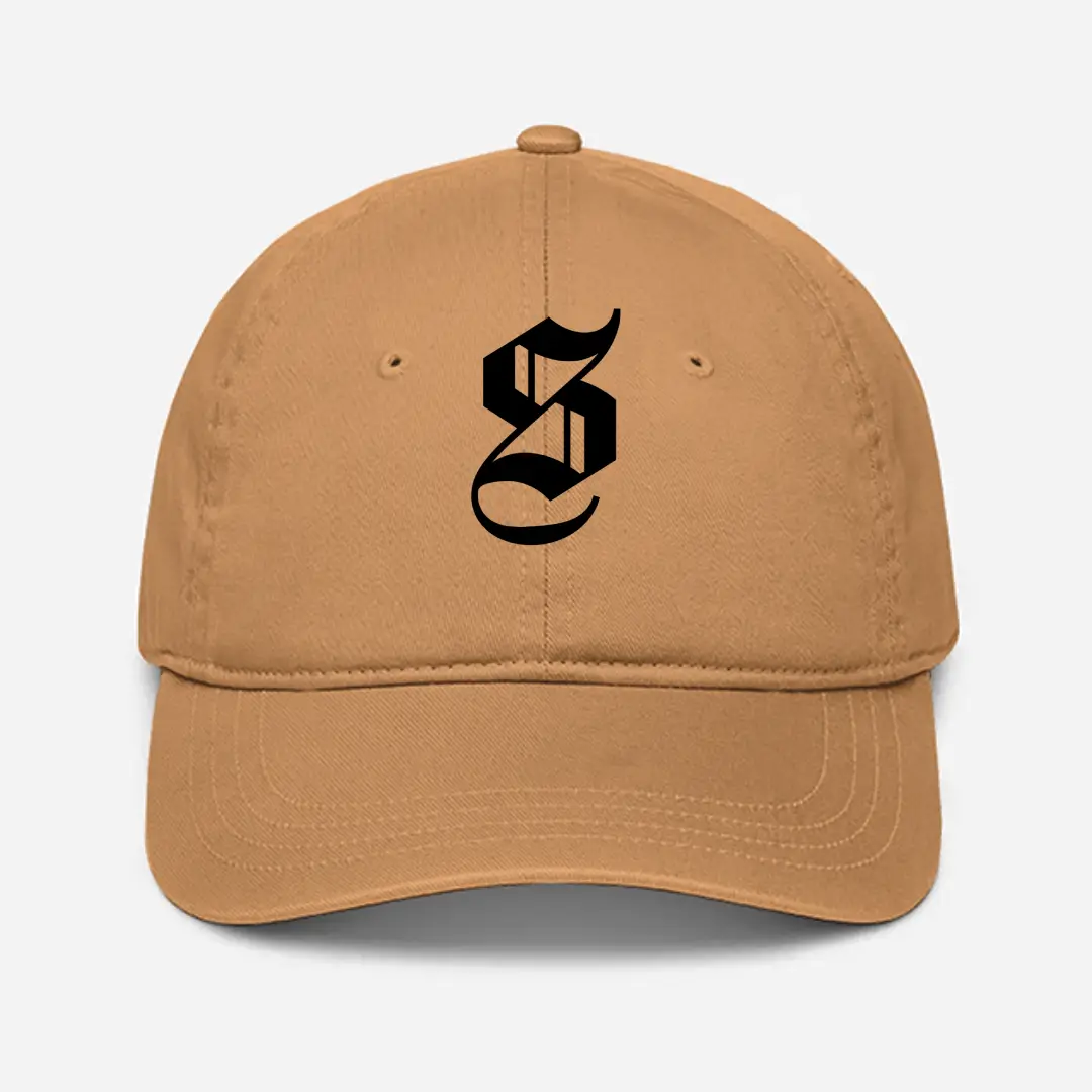 Alphabet S Embroidered Khaki Baseball Cap