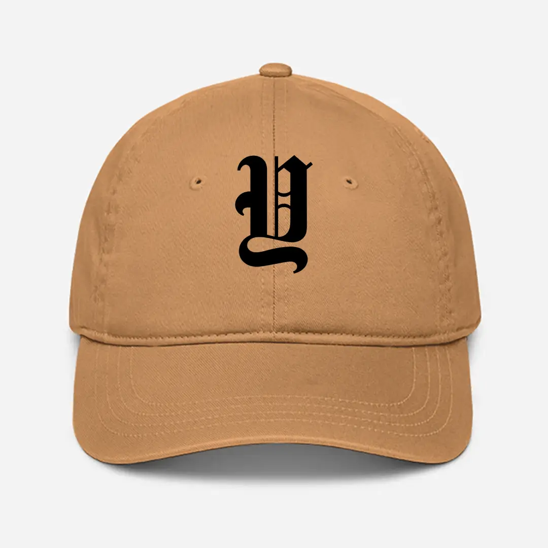 Alphabet Y Embroidered Khaki Baseball Cap