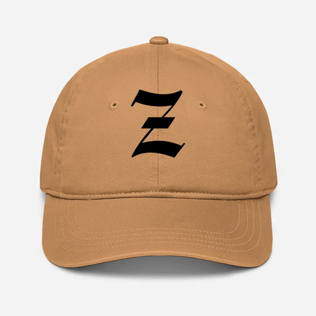 Alphabet Z Embroidered Khaki Baseball Cap