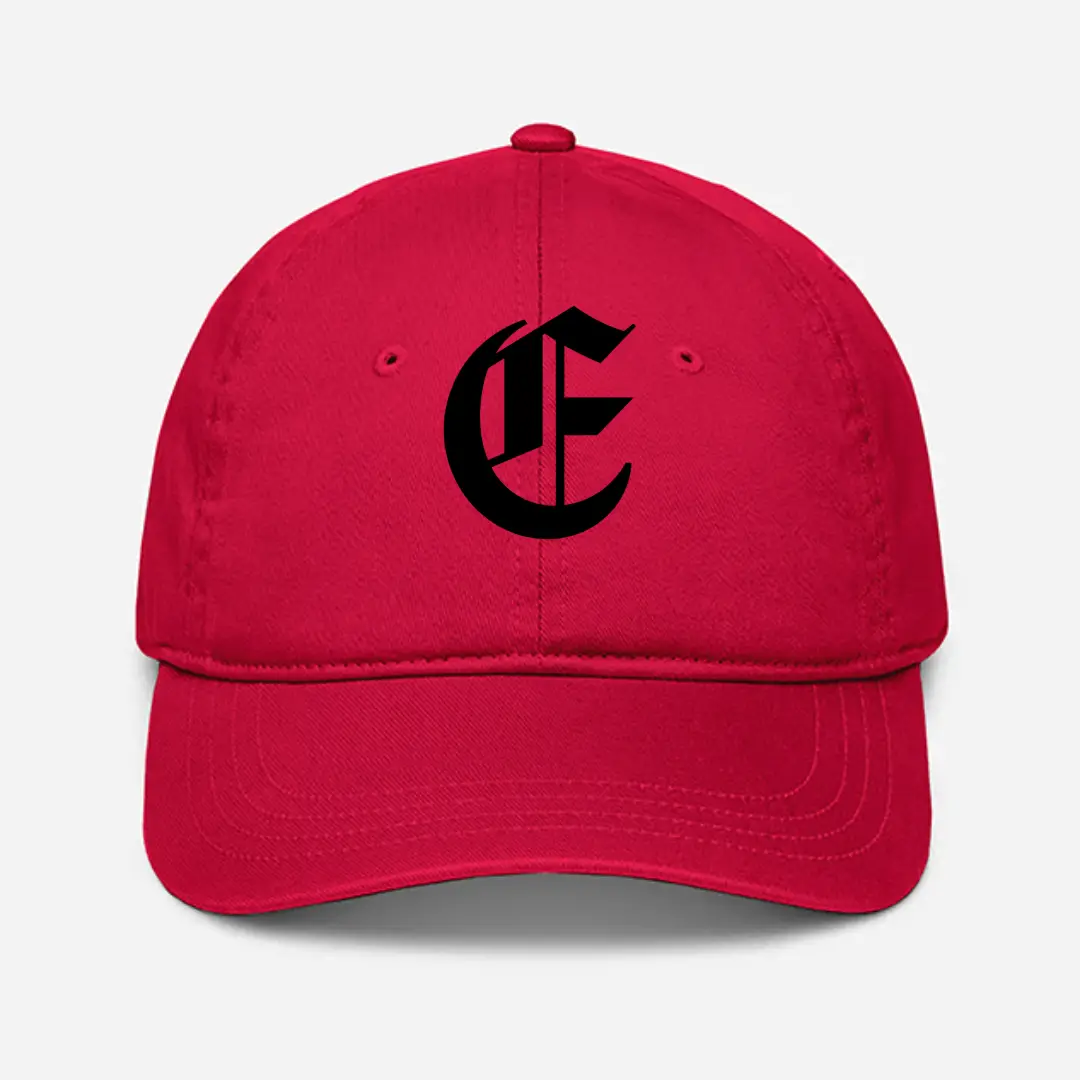 Alphabet E Embroidered Red Baseball Cap