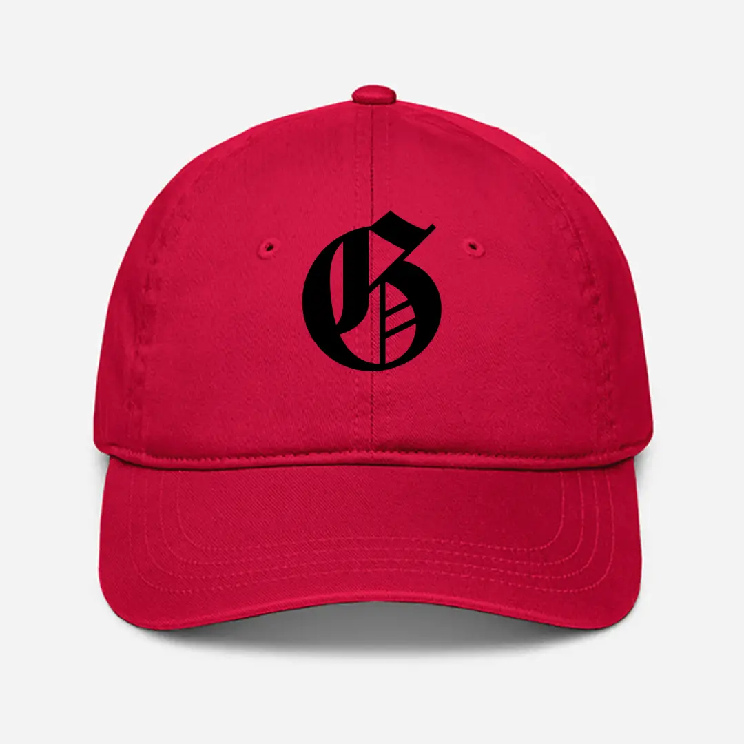 Alphabet G Embroidered Red Baseball Cap