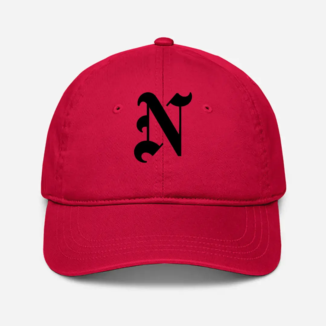 Alphabet N Embroidered Red Baseball Cap