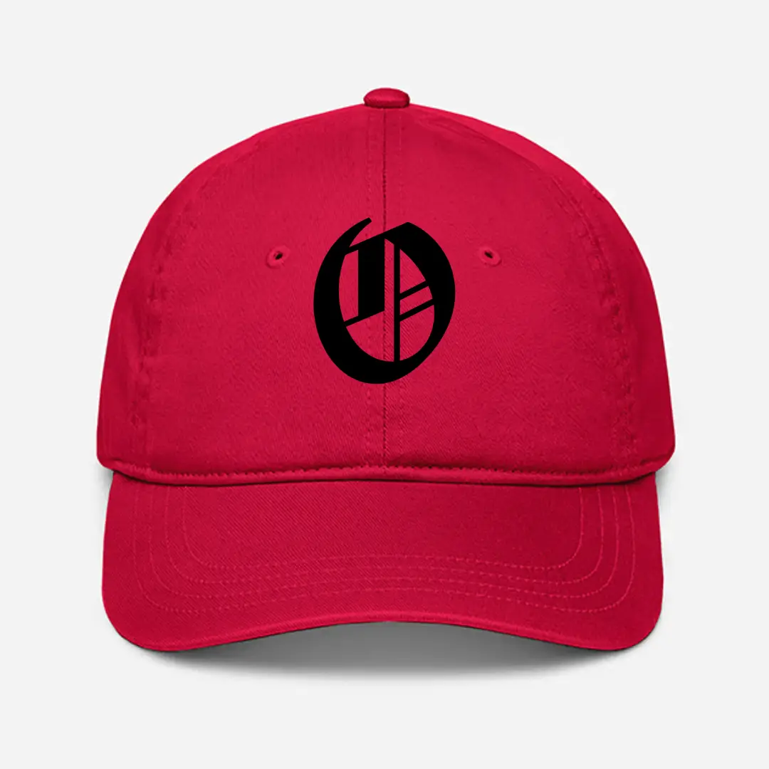 Alphabet O Embroidered Red Baseball Cap