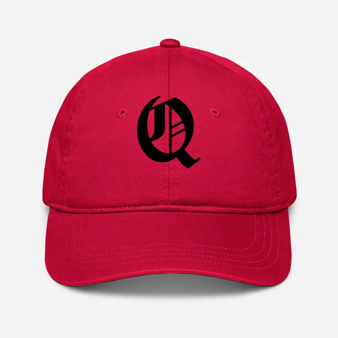 Alphabet Q Embroidered Red Baseball Cap
